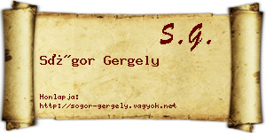 Sógor Gergely névjegykártya